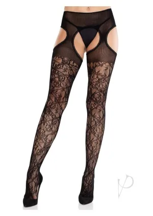 Scllpd Crss Flrl Suspend Hose Blk Os