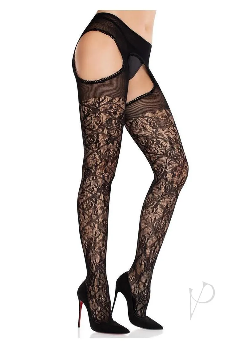 Scllpd Crss Flrl Suspend Hose Blk Os