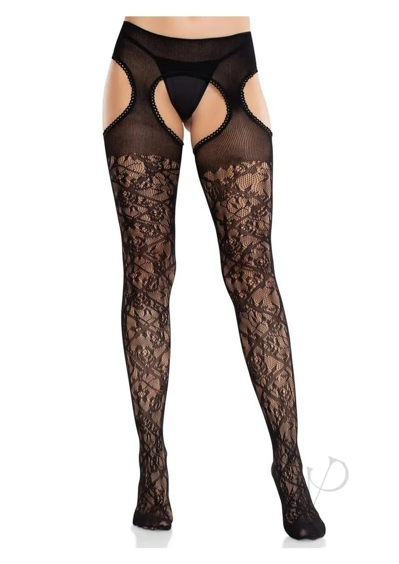 Scllpd Crss Flrl Suspend Hose Blk Os