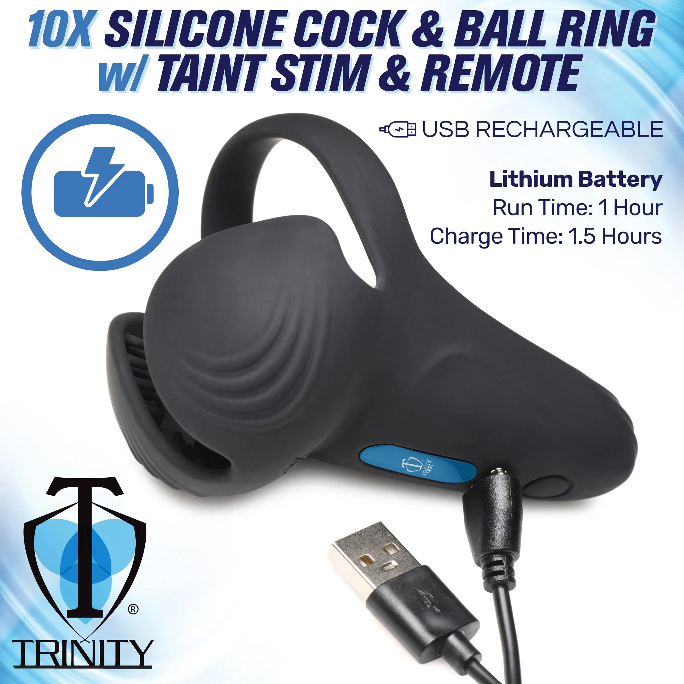 Silicone Cock Ring with Taint Stimulator