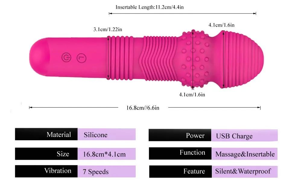 Silicone Magic Av Wand Body Massager Sex Toy