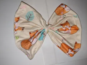 Sleepy Fox Fabric Hair Bow *
