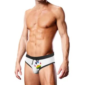 Slip de înot bărbați PROWLER Swim Brief Oversized Paw. cu design labă cu steag Pride. culoare alb. mărime XL