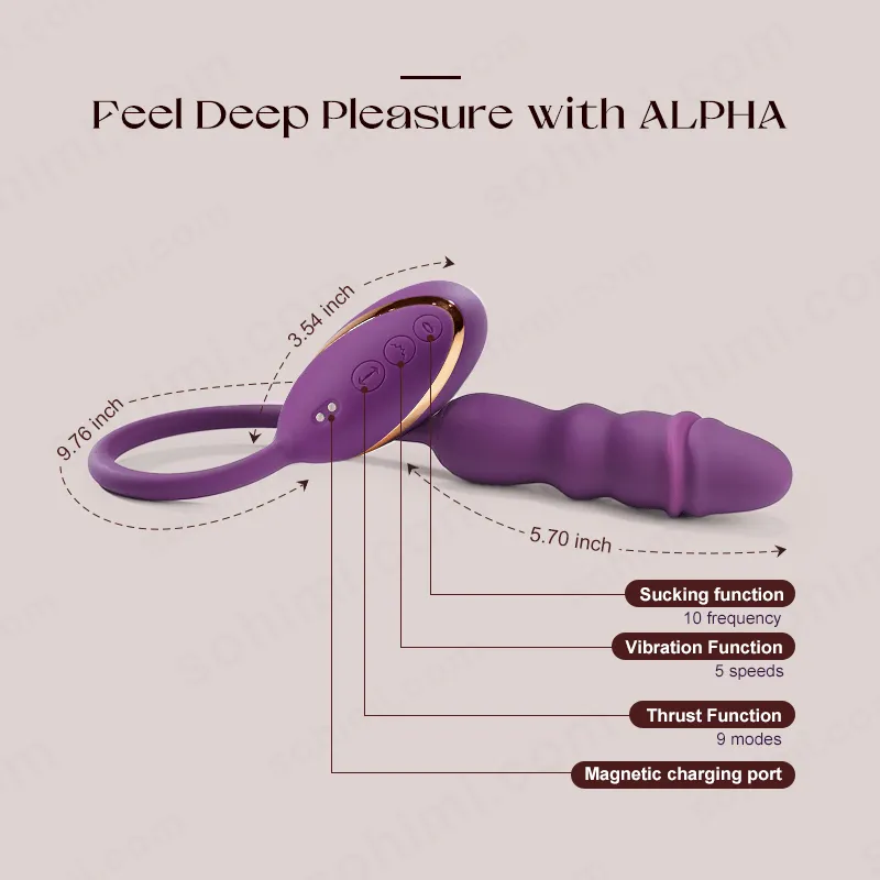 Sohimi ALPHA Sucking & Thrusting G-Spot Vibrator Dildo Plug