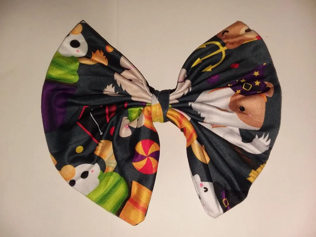 Spooky Pup Halloween Fabric Hair Bow *