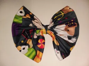 Spooky Pup Halloween Fabric Hair Bow *
