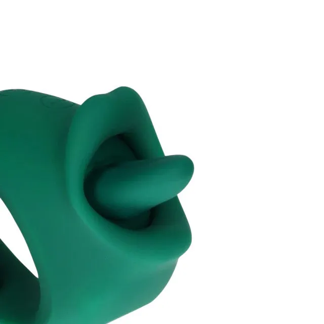 Stimulator clitoris LOVELINE Licking and Vibrating Clitoral Stimulator. cu funcție de simulare sex oral. 20 funcții de vibrație. verde