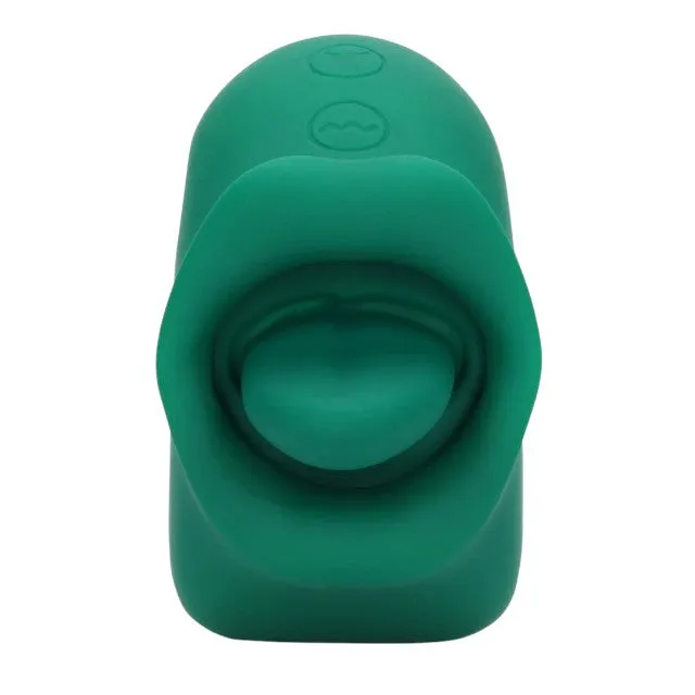 Stimulator clitoris LOVELINE Licking and Vibrating Clitoral Stimulator. cu funcție de simulare sex oral. 20 funcții de vibrație. verde