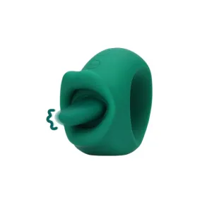 Stimulator clitoris LOVELINE Licking and Vibrating Clitoral Stimulator. cu funcție de simulare sex oral. 20 funcții de vibrație. verde