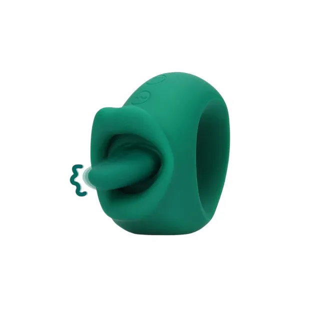 Stimulator clitoris LOVELINE Licking and Vibrating Clitoral Stimulator. cu funcție de simulare sex oral. 20 funcții de vibrație. verde