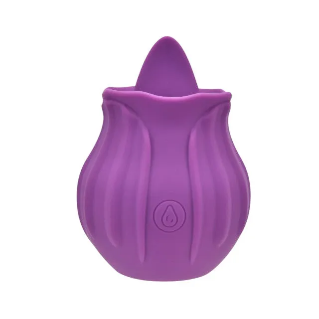 Stimulator clitoris LOVING JOY Rose. cu funcție de simulare sex oral. 10 funcții de vibrație. în formă de trandafir. mov