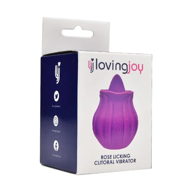 Stimulator clitoris LOVING JOY Rose. cu funcție de simulare sex oral. 10 funcții de vibrație. în formă de trandafir. mov