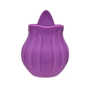 Stimulator clitoris LOVING JOY Rose. cu funcție de simulare sex oral. 10 funcții de vibrație. în formă de trandafir. mov