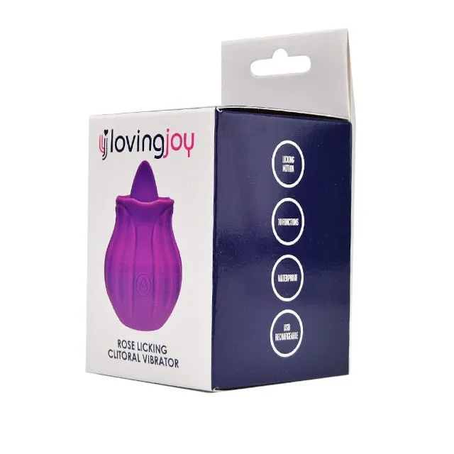 Stimulator clitoris LOVING JOY Rose. cu funcție de simulare sex oral. 10 funcții de vibrație. în formă de trandafir. mov
