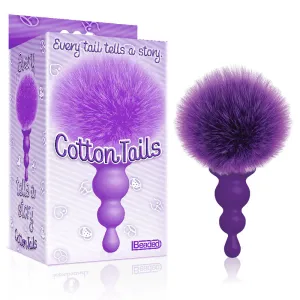 The 9's Cottontails. Beaded. Purple Anal Butt Plug with Bunny Tail