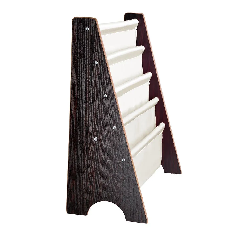 TheLAShop Kids Wood 5-Pocket Sling Bookshelf Book Display Rack Color Opt