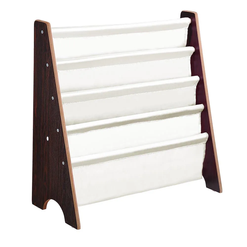 TheLAShop Kids Wood 5-Pocket Sling Bookshelf Book Display Rack Color Opt