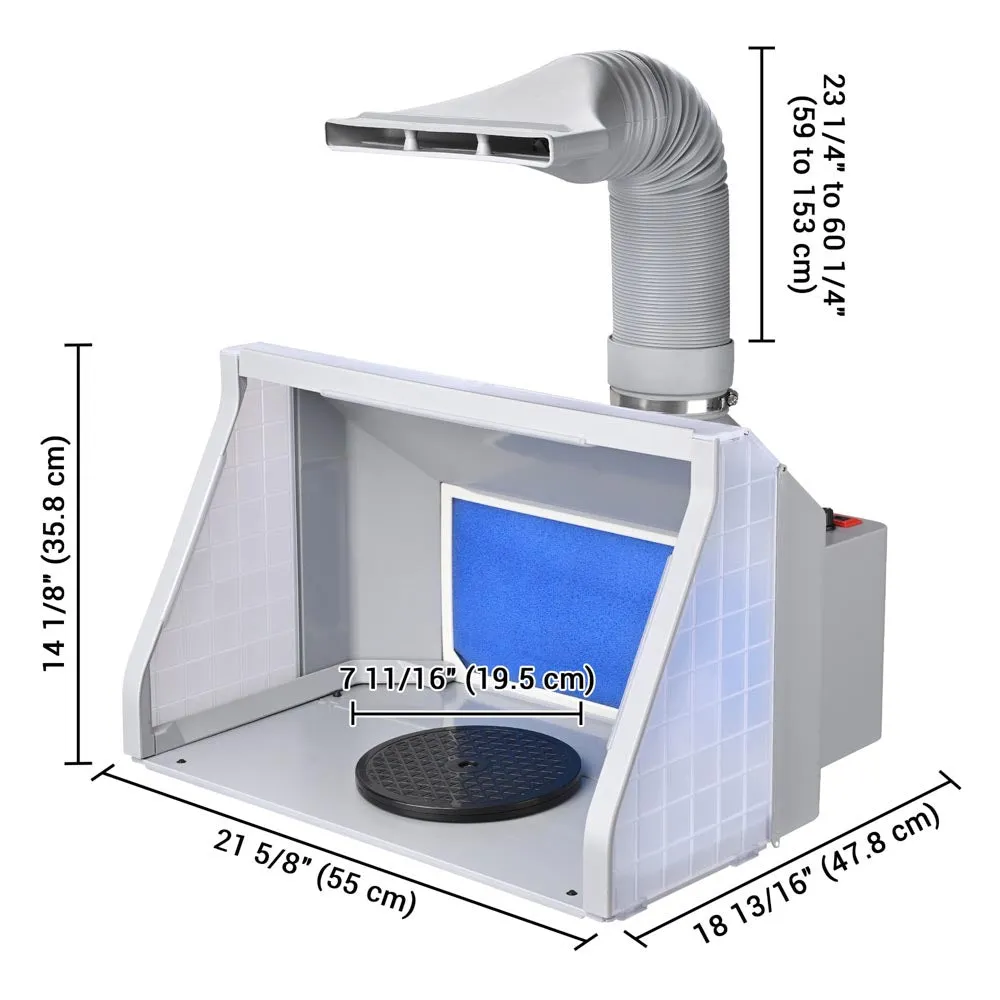 TheLAShop Portable Airbrush Spray Booth Kit Odor Extractor w/ Hose
