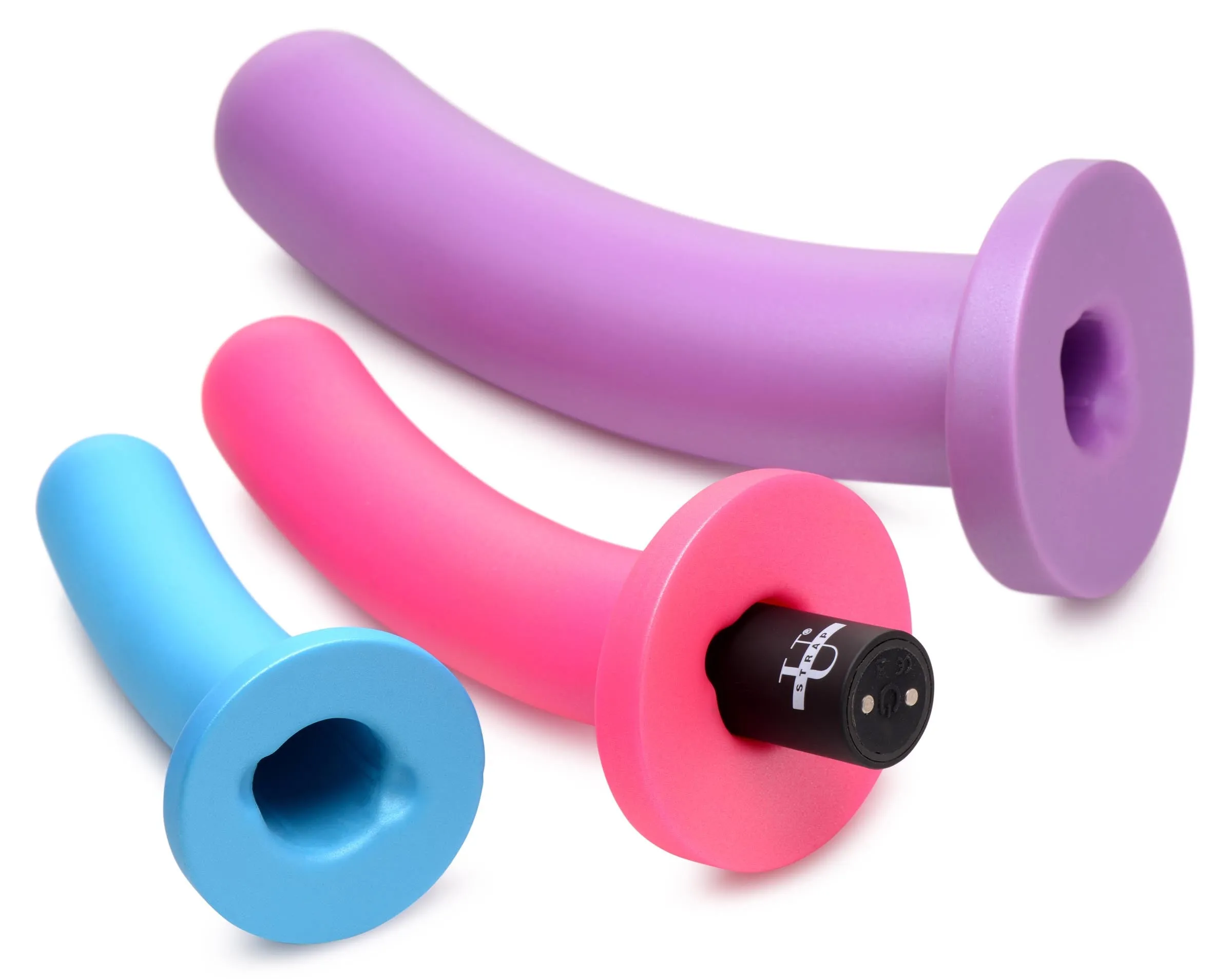 Triple Peg Vibrating Dildo Set With Remote Control
