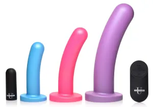 Triple Peg Vibrating Dildo Set With Remote Control