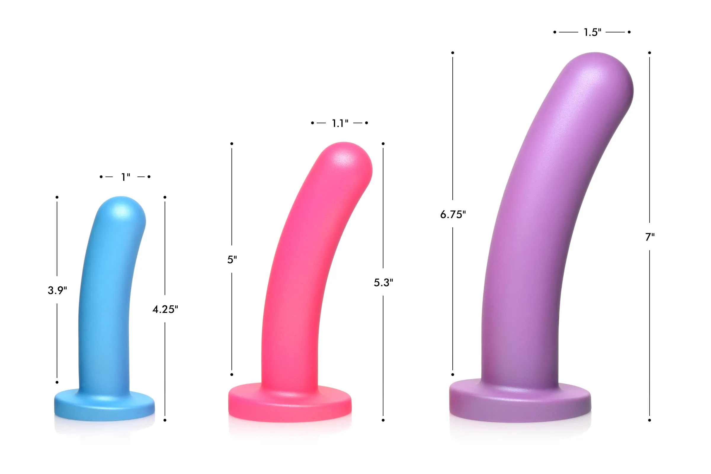 Triple Peg Vibrating Dildo Set With Remote Control