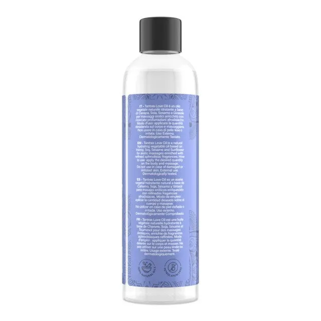 Ulei de masaj TANTRAS Hot Kiss. cu vitamina E și uleiuri naturale. aromă de lămâie. pin și trandafir. 150 ml (albastru)