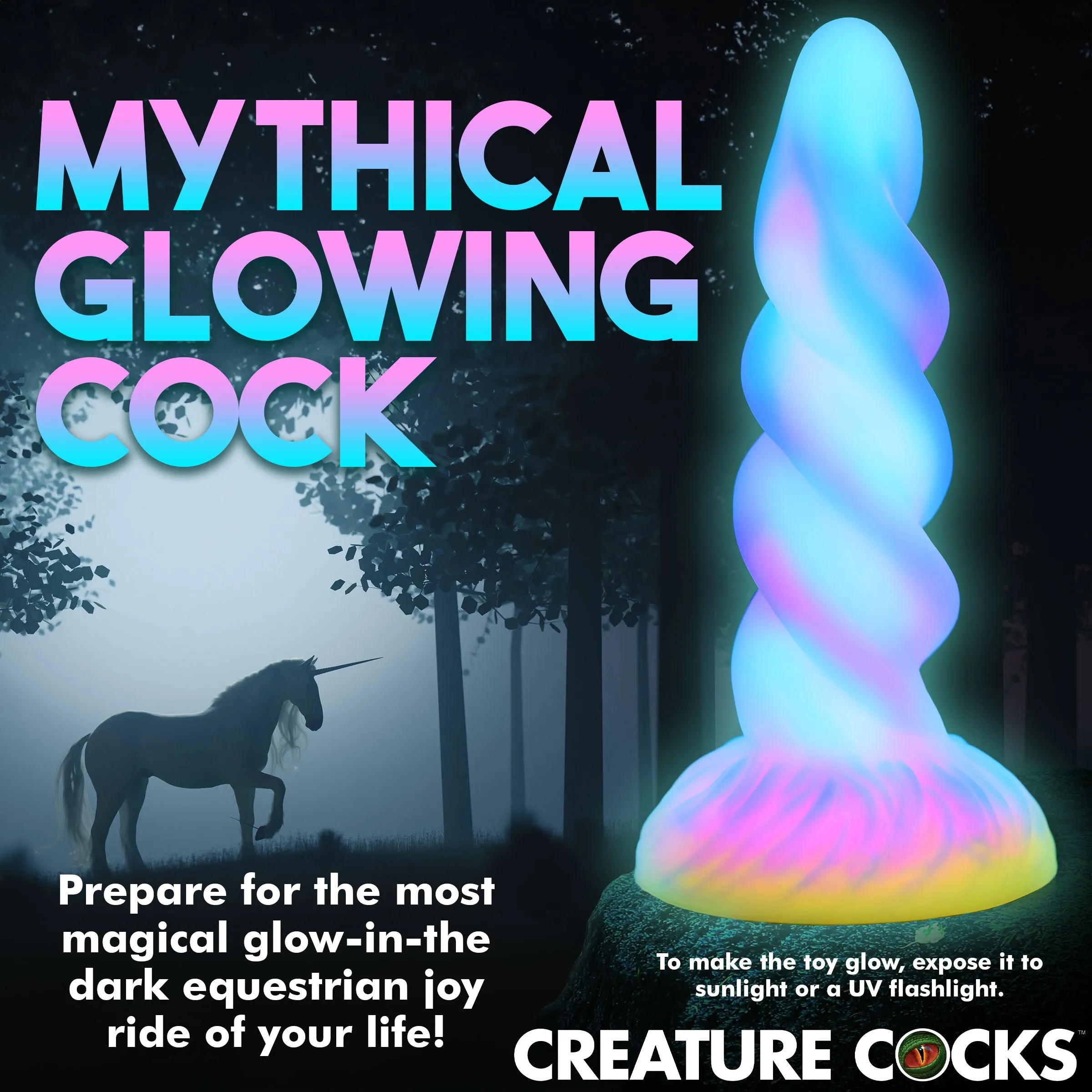 Unicorn Glow In The Dark Dildo