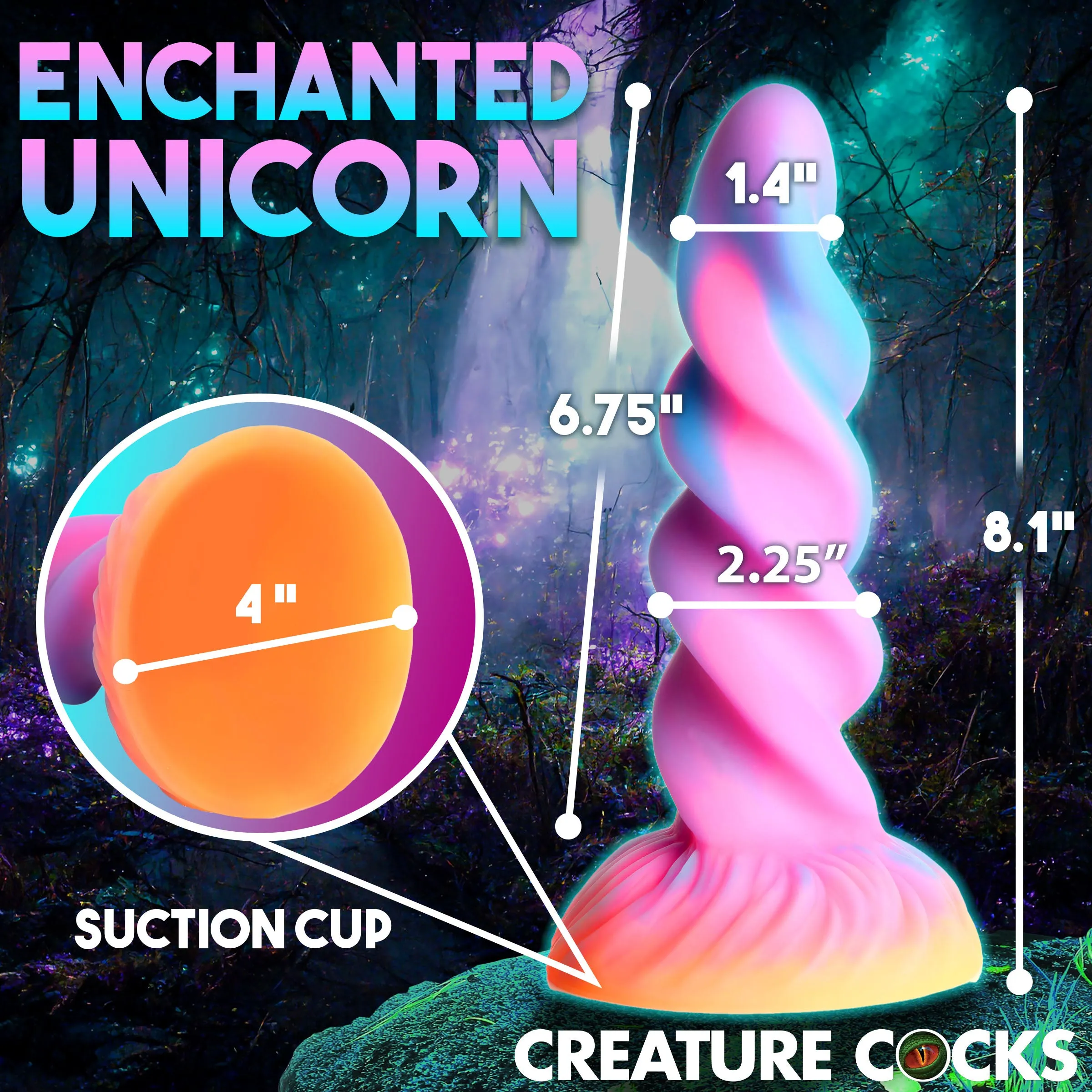 Unicorn Glow In The Dark Dildo