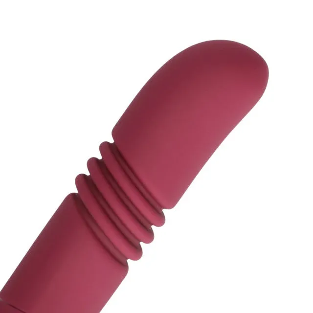Vibrator dublu LOVELINE Double-Sided Thrusting Vibrator. cu funcție de penetrare automată. 30 funcții de vibrație. 33 cm. roșu