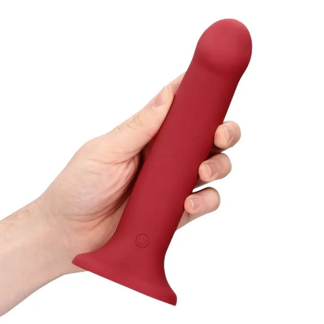 Vibrator LOVELINE Non-Phallic Vibrating Dildo Large. cu ventuză. compatibil cu ham strap-on. 10 funcții de vibrație. 19.8 cm. roșu