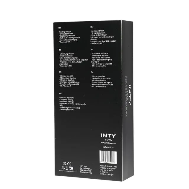 Vibrator rabbit INTY TOYS WAVE. cu funcție de umflare. 10 funcții de vibrații ultra-puternice. rezistent la apă IPX7. 23.5 cm. negru