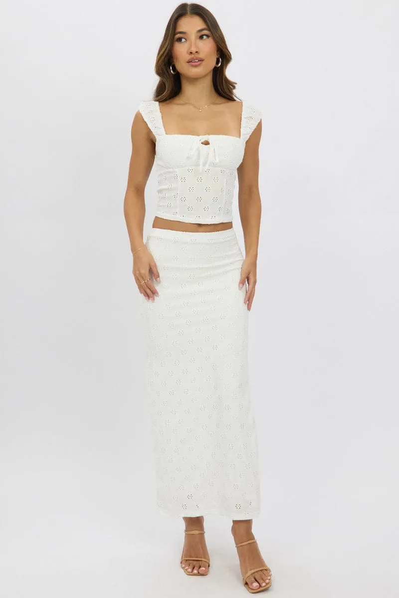 White Eyelet Top Sleeveless