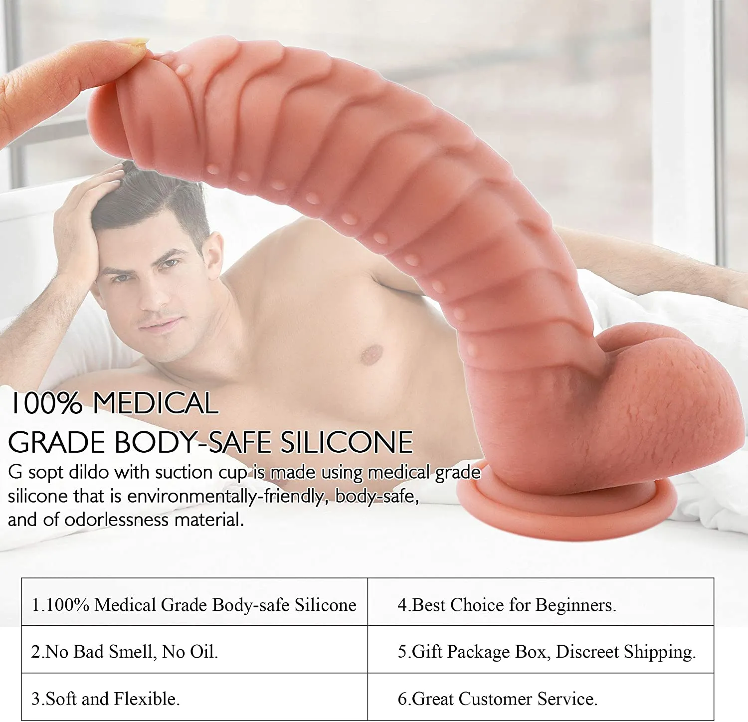 Women G Spot Pleasure Dildo With Beads